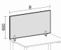 Preview: Schreibtisch-Trennwand eco 60 cm hoch mit Klemmfuß Zeichnung