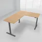 Preview: Winkelschreibtisch 180 x 220 cm elektrisch höhenverstellbar Grafit Eiche