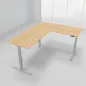 Preview: Winkelschreibtisch 180 x 220 cm elektrisch höhenverstellbar Silber Ahorn