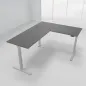 Preview: Winkelschreibtisch 180 x 220 cm elektrisch höhenverstellbar Silber Grafit