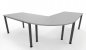 Preview: Winkelschreibtisch 220 x 220 cm H220 Gestellfarbe Grafit Tischplatten Lichtgrau