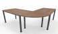 Preview: Winkelschreibtisch 220 x 220 cm H220 Gestellfarbe Grafit Tischplatten Nussbaum