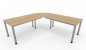 Preview: Winkelschreibtisch 220 x 220 cm H220 Gestellfarbe Silber Tischplatten Ahorn