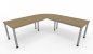 Preview: Winkelschreibtisch 220 x 220 cm H220 Gestellfarbe Silber Tischplatten Asteiche