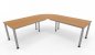 Preview: Winkelschreibtisch 220 x 220 cm H220 Gestellfarbe Silber Tischplatten Buche