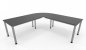 Preview: Winkelschreibtisch 220 x 220 cm H220 Gestellfarbe Silber Tischplatten Grafit