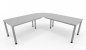 Preview: Winkelschreibtisch 220 x 220 cm H220 Gestellfarbe Silber Tischplatten Lichtgrau