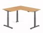 Preview: Winkelschreibtisch DSM 160x160cm elektrisch höhenverstellbar Grafit-Buche