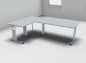 Preview: Winkelschreibtisch GS6 240x160 cm Lichtgrau