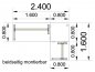 Preview: Winkelschreibtisch GS6 240x160 cm Zeichnung