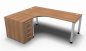 Preview: Winkelschreibisch mit Standcontainer nussbaum