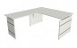 Preview: Winkelschreibtisch Form4 Wangengestell 160x180 cm Lichtgrau