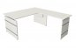 Preview: Winkelschreibtisch Form4 Wangengestell 160x180 cm Weiss