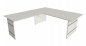 Preview: Winkelschreibtisch Form4 Wangengestell 200x220 cm Lichtgrau