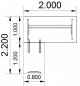 Preview: Winkelschreibtisch Form4 Wangengestell 200x220 cm Stellfläche