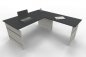 Preview: Winkelschreibtisch Form4 Wangengestell 160x180cm Tischplatten Anthrazit
