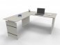 Preview: Winkelschreibtisch Form4 Wangengestell  160x180cm Tischplatten Weiß