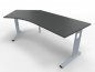 Preview: Winkelschreibtisch Mega 135° links Onyxgrau