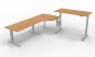 Preview: Winkelschreibtisch XBM9 283x280 cm Buche Gestell Silber