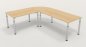 Preview: Winkelschreibtisch YE3 240x200 cm Ahorn Gestell Silber