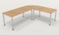 Preview: Winkelschreibtisch YE3 240x200 cm  Eiche Gestell Silber