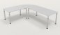 Preview: Winkelschreibtisch YE3 240x200 cm  Lichtgrau Gestell Silber
