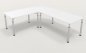 Preview: Winkelschreibtisch YE3 240x200 cm  Weiss Gestell Silber