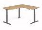 Preview: Winkelschreibtisch DSM 160x200 cm elektrisch höhenverstellbar Grafit-Asteiche