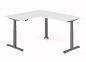 Preview: Winkelschreibtisch DSM 160x200 cm elektrisch höhenverstellbar Grafit-Weiss