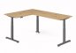 Preview: Winkelschreibtisch DSM 160x240 cm elektrisch höhenverstellbar Grafit-Asteiche