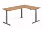 Preview: Winkelschreibtisch DSM 160x240 cm elektrisch höhenverstellbar Grafit-Nussbaum