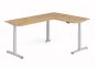 Preview: Winkelschreibtisch DSM 160x240 cm elektrisch höhenverstellbar Silber-Asteiche