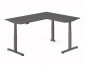 Preview: Winkelschreibtisch DSM 180x160 cm elektrisch höhenverstellbar Grafit-Grafit