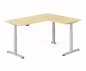 Preview: Winkelschreibtisch DSM 180x160 cm elektrisch höhenverstellbar Silber-Ahorn