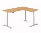 Preview: Winkelschreibtisch DSM 180x160 cm elektrisch höhenverstellbar Silber-Buche