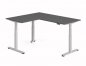 Preview: Winkelschreibtisch DSM 180x160 cm elektrisch höhenverstellbar Silber-Grafit