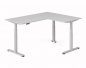 Preview: Winkelschreibtisch DSM 180x160 cm elektrisch höhenverstellbar Silber-Lichtgrau