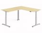 Preview: Winkelschreibtisch DSM 180x200 cm elektrisch höhenverstellbar Silber-Ahorn