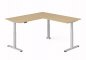 Preview: Winkelschreibtisch DSM 180x200 cm elektrisch höhenverstellbar Silber-Eiche