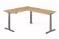 Preview: Winkelschreibtisch DSM 180x240 cm elektrisch höhenverstellbar Grafit-Asteiche