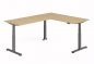 Preview: Winkelschreibtisch DSM 180x240 cm elektrisch höhenverstellbar Grafit-Eiche
