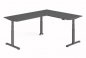Preview: Winkelschreibtisch DSM 180x240 cm elektrisch höhenverstellbar Grafit-Grafit