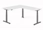 Preview: Winkelschreibtisch DSM 180x240 cm elektrisch höhenverstellbar Grafit-Weiss