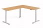 Preview: Winkelschreibtisch DSM 180x240 cm elektrisch höhenverstellbar Silber-Buche