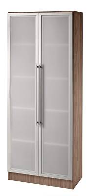 Aktenschrank Multi mit Glastüren Nussbaum