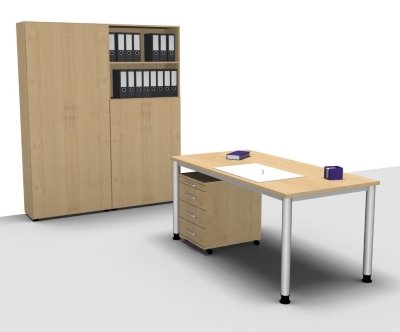 Komplettbuero H3 Ahorn