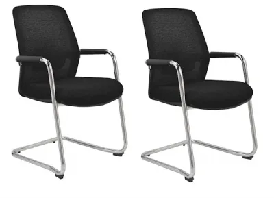 2er Set Konferenzstühle Basic Freischwinger Netzrücken