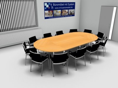 Konferenztisch Buche 320 x 160 cm mit Stühle