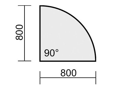 Verkettungsplatte Viertelkreis 90° System G Zeichnung