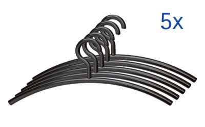 5 Stück Kleiderbügel Kunststoff schwarz